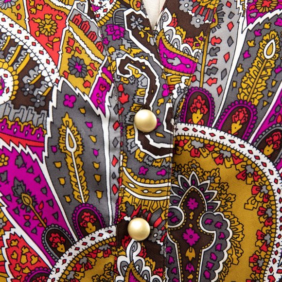 Tibi Retro 70s S Silk Paisley Print Boho Blouse - Picture 2 of 11